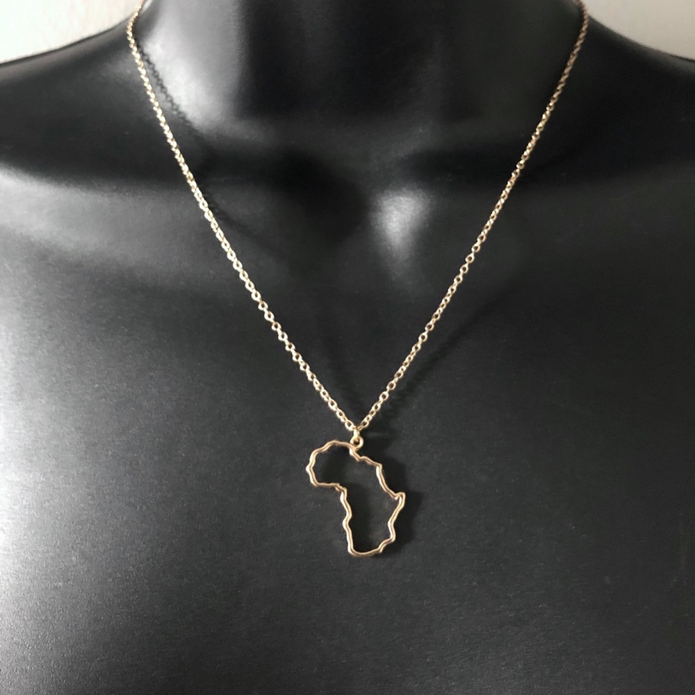 Africa Map Link Chain and Pendant - Dainty Jewelry - Picture 8 of 12